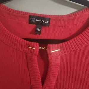 Rafaella Red Knit Top